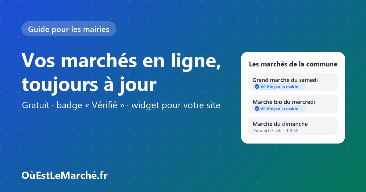 Mairies : mettez vos marchés en ligne gratuitement